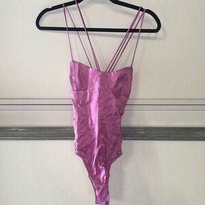 Zara silk cross back bodysuit